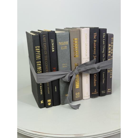 black book collection , black book stack, black and grey and white vintage books - Picture 8 of 10